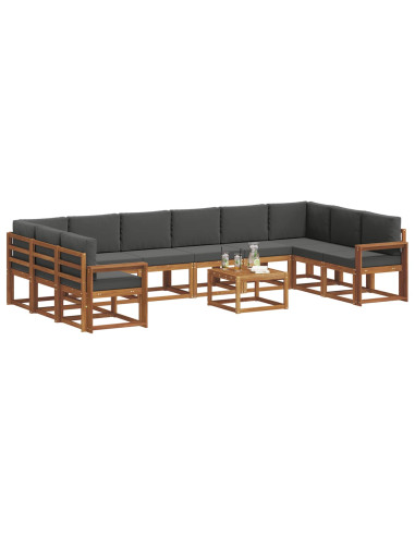Set di divani con cuscino 11 pcs Naturale e Antracite