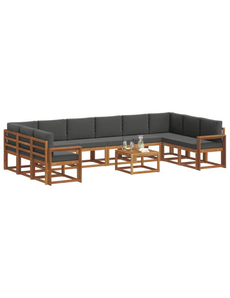 Set di divani con cuscino 11 pcs Naturale e Antracite