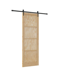 Porta scorrevole ORKDAL Naturale e Nero 83 x 232 cm 2