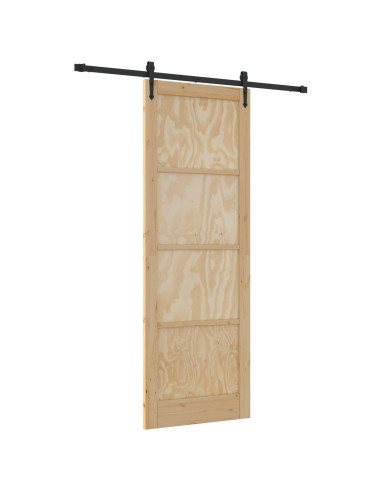 Porta scorrevole ORKDAL Naturale e Nero 83 x 232 cm
