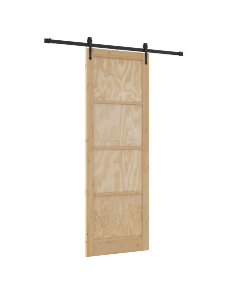 Porta scorrevole ORKDAL Naturale e Nero 83 x 232 cm