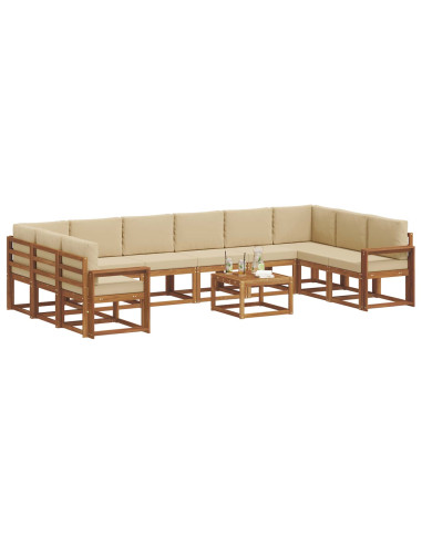Set di divani con cuscino 11 pcs Naturale e Beige