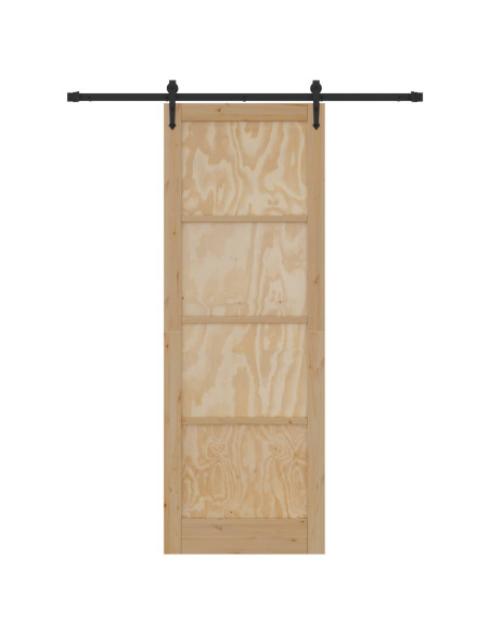 Porta scorrevole ORKDAL Naturale e Nero 83 x 232 cm