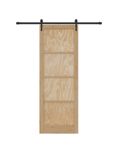 Porta scorrevole ORKDAL Naturale e Nero 83 x 232 cm