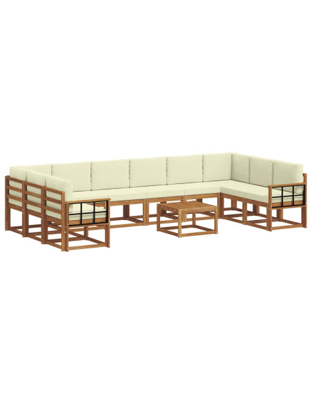Set di divani con cuscino 11 pcs Naturale e Crema