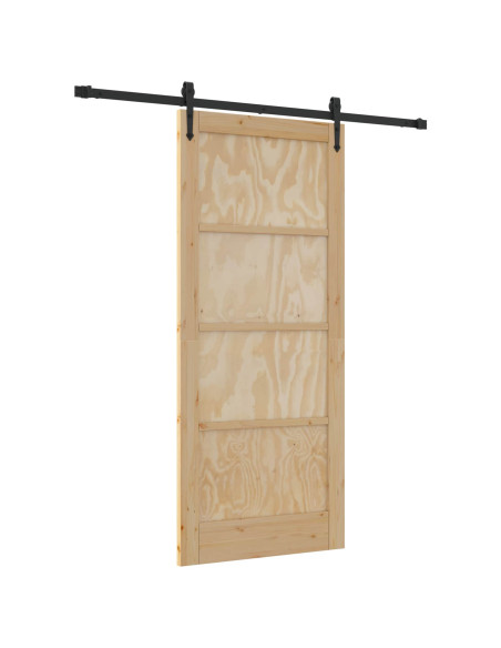 Porta scorrevole ORKDAL Naturale e Nero 86 x 198,5 cm