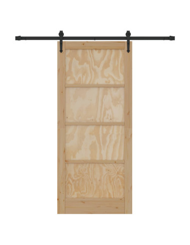 Porta scorrevole ORKDAL Naturale e Nero 86 x 198,5 cm