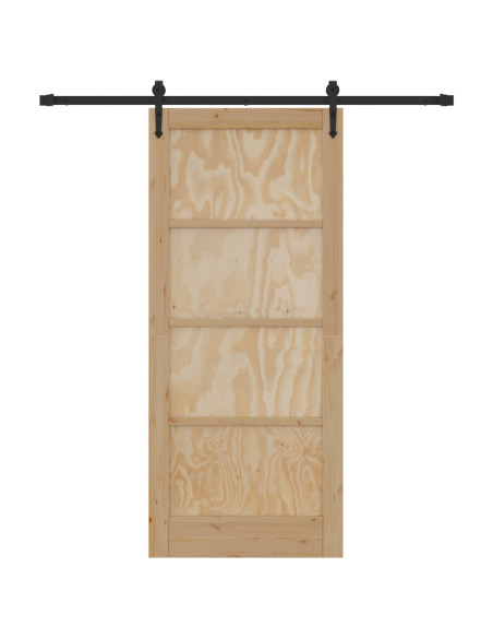 Porta scorrevole ORKDAL Naturale e Nero 86 x 198,5 cm