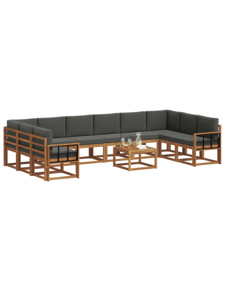 Set di divani con cuscino 11 pcs Naturale e Antracite