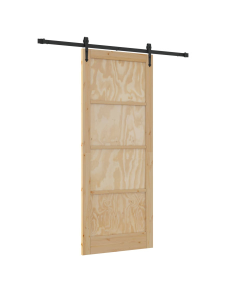 Porta scorrevole ORKDAL Naturale e Nero 86 x 211 cm