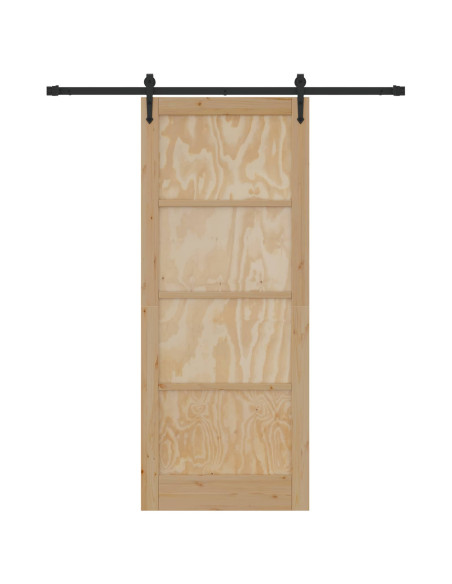 Porta scorrevole ORKDAL Naturale e Nero 86 x 211 cm