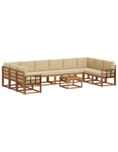Set di divani con cuscino 11 pcs Naturale e Beige