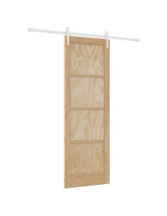 Porta scorrevole ORKDAL Naturale e Bianco 73,5 x 211 cm 2