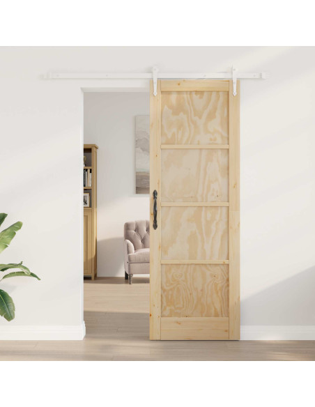 Porta scorrevole ORKDAL Naturale e Bianco 73,5 x 211 cm