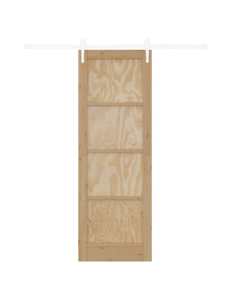 Porta scorrevole ORKDAL Naturale e Bianco 73,5 x 211 cm