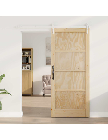 Porta scorrevole ORKDAL Naturale e Bianco 86 x 198,5 cm