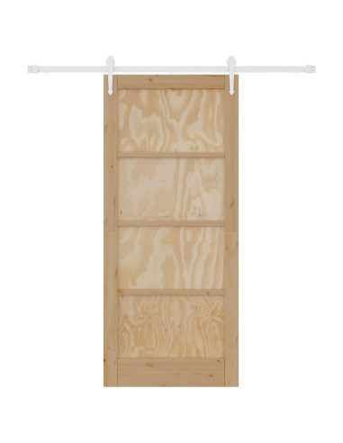 Porta scorrevole ORKDAL Naturale e Bianco 86 x 198,5 cm