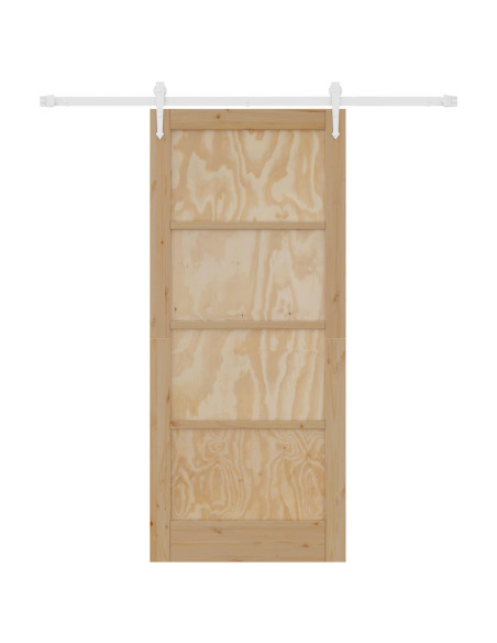 Porta scorrevole ORKDAL Naturale e Bianco 86 x 198,5 cm