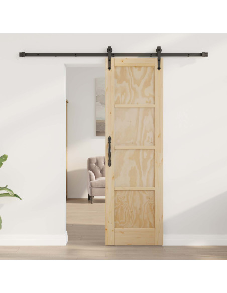 Porta scorrevole ORKDAL Naturale e Nero 61 x 198,5 cm