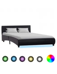 Giroletto con LED Nero in Similpelle 140x200 cm 2
