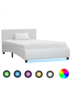 Giroletto con LED senza Materasso Bianco in Similpelle 90x200cm 2