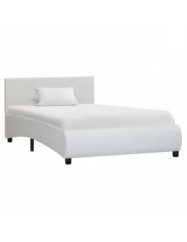 Giroletto con LED senza Materasso Bianco in Similpelle 90x200cm