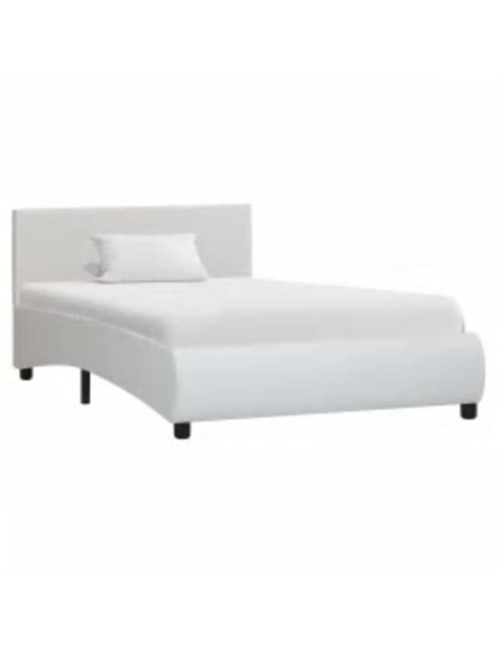 Giroletto con LED senza Materasso Bianco in Similpelle 90x200cm
