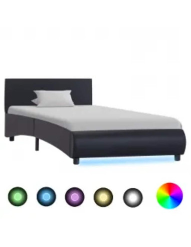 Giroletto con LED Nero in Similpelle 100x200 cm