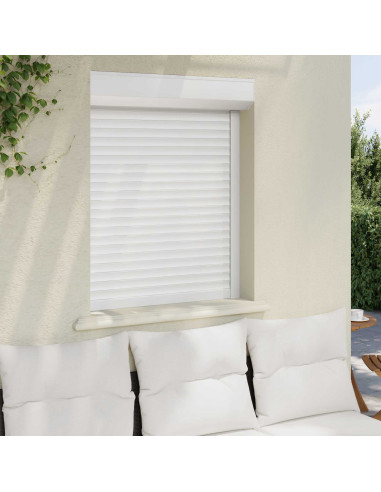 Persiana a rullo Bianco 80 x 100 cm Alluminio e poliuretano
