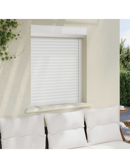 Persiana a rullo Bianco 80 x 100 cm Alluminio e poliuretano