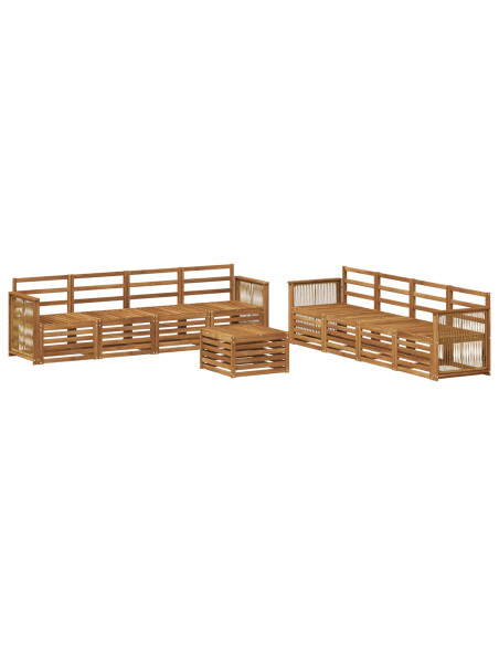 Set divani 9 pcs Legno di Acacia Massello