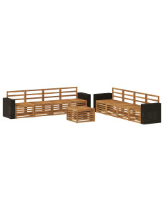 Set divani 9 pcs Legno di Acacia Massello