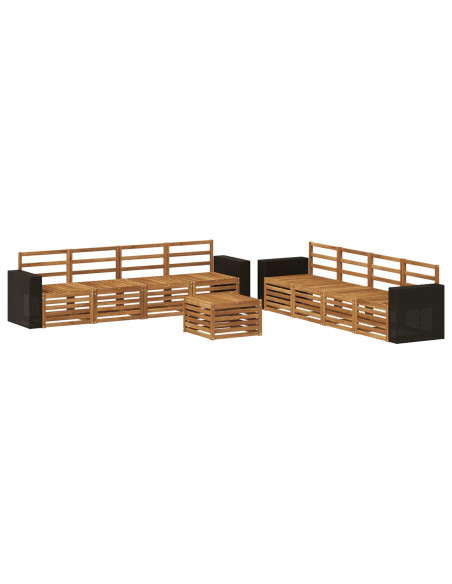 Set divani 9 pcs Legno di Acacia Massello
