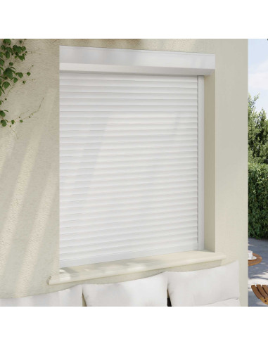 Persiana a rullo Bianco 110 x 130 cm Alluminio e poliuretano
