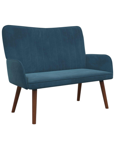 Sofa a Due Posti Blu 115 x 61 x 87 cm Velluto