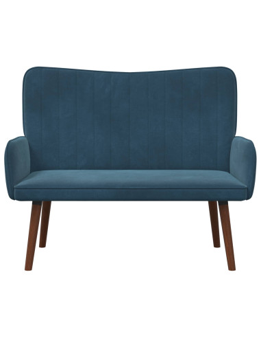 Sofa a Due Posti Blu 115 x 61 x 87 cm Velluto