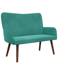 Sofa a Due Posti Turchese 115 x 61 x 87 cm Velluto 2