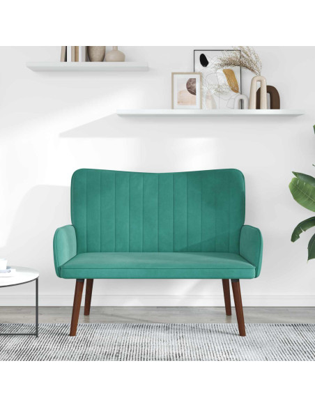 Sofa a Due Posti Turchese 115 x 61 x 87 cm Velluto