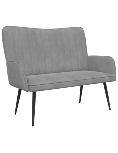 Sofa a Due Posti Grigio chiaro 115 x 61 x 87 cm Velluto 2