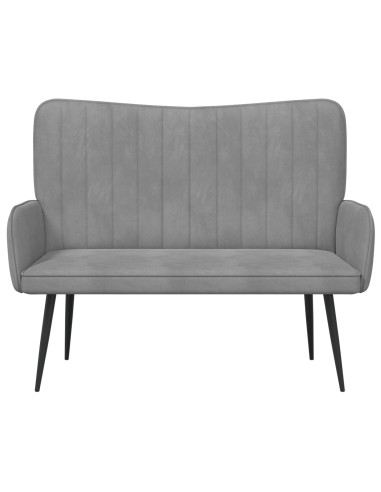 Sofa a Due Posti Grigio chiaro 115 x 61 x 87 cm Velluto