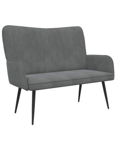 Sofa a Due Posti Grigio scuro 115 x 61 x 87 cm Velluto 2