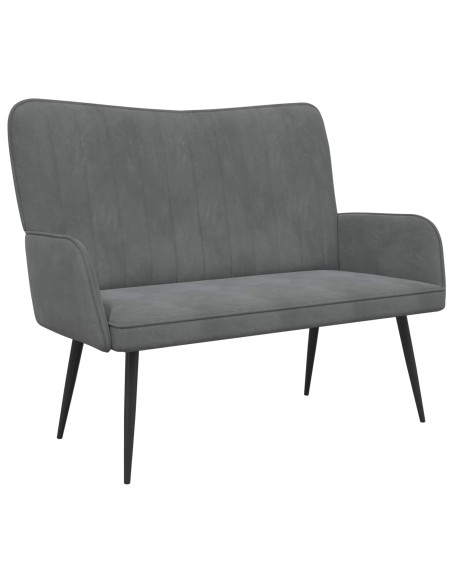Sofa a Due Posti Grigio scuro 115 x 61 x 87 cm Velluto