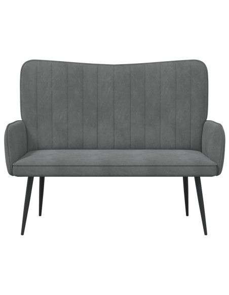 Sofa a Due Posti Grigio scuro 115 x 61 x 87 cm Velluto