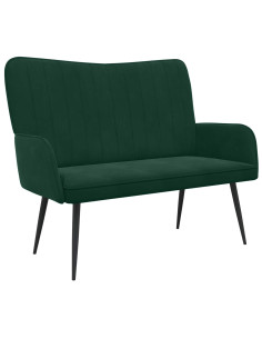 Sofa a Due Posti Verde Scuro 115 x 61 x 87 cm Velluto 2