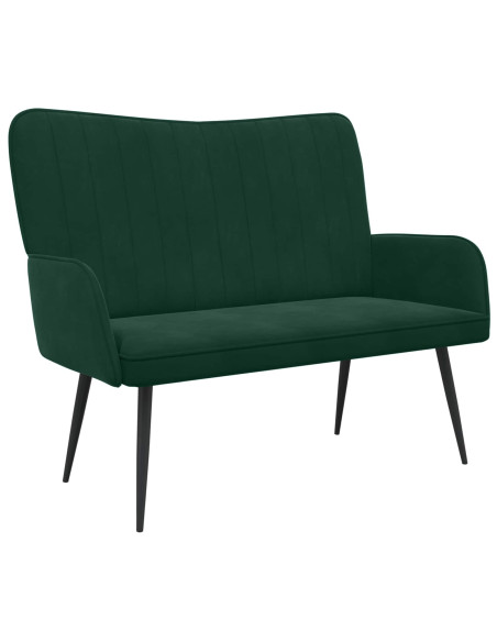 Sofa a Due Posti Verde Scuro 115 x 61 x 87 cm Velluto