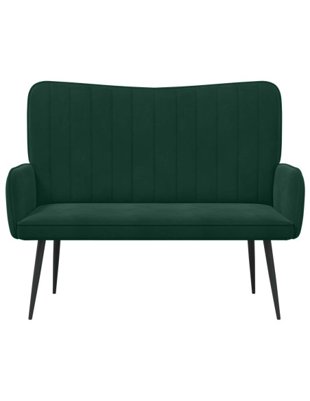 Sofa a Due Posti Verde Scuro 115 x 61 x 87 cm Velluto