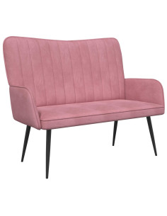 Sofa a Due Posti Rosa 115 x 61 x 87 cm Velluto 2