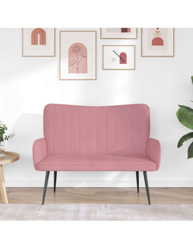 Sofa a Due Posti Rosa 115 x 61 x 87 cm Velluto