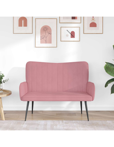 Sofa a Due Posti Rosa 115 x 61 x 87 cm Velluto
