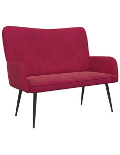 Sofa a Due Posti Rosso vino 115 x 61 x 87 cm Velluto 2